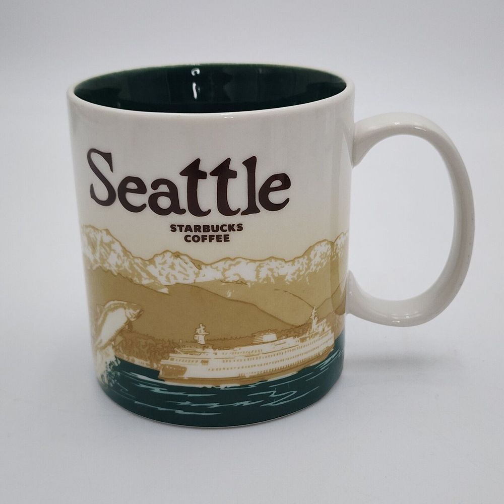 SEATTLE - STARBUCKS Coffee Mug Cup Collector Series GLOBAL ICON 2011 16 oz